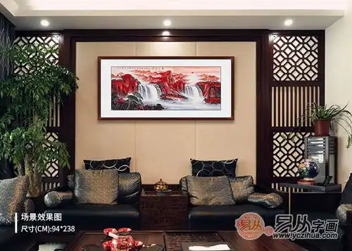 家中挂画选什么没有比一幅手绘鸿运山水画更美的了