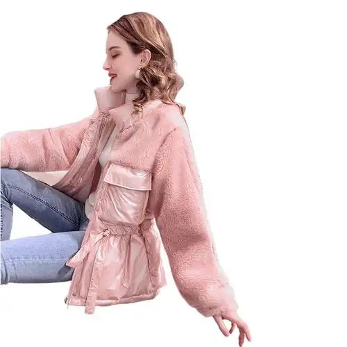 向沫棉服女棉袄2019新款仿羊羔毛棉衣ins超火潮冬季中长款加厚