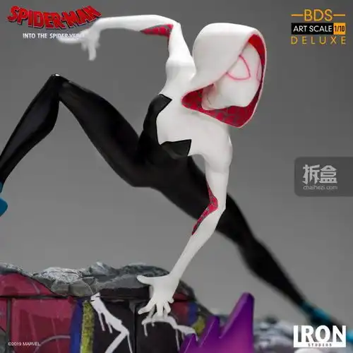 ironstudios蜘蛛侠平行宇宙迈尔斯蜘猪侠和暗影蜘蛛侠彼得帕克蜘蛛格温110雕像