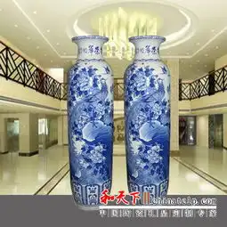 手绘开业礼品落地大花瓶价格景德镇青花花瓶