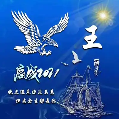 励志微信姓氏头像赢战2021展翅飞翔一帆风顺