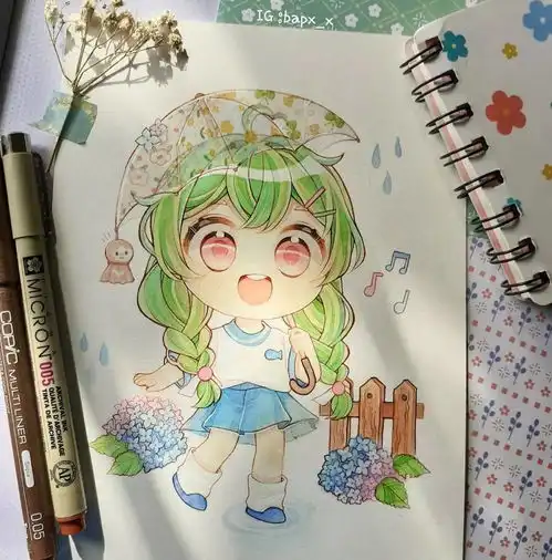 q版女生萌萌哒q版女生马克笔手绘教程,赶紧画起来
