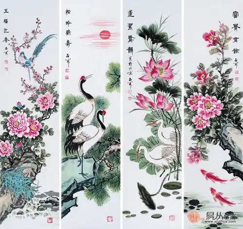 客厅南墙挂什么装饰画高颜值的选择就选花鸟画