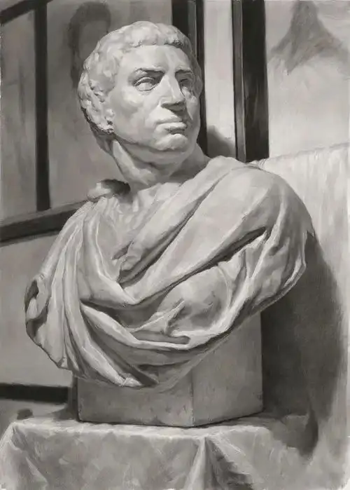 石膏素描画成这样子,不上美院都屈才