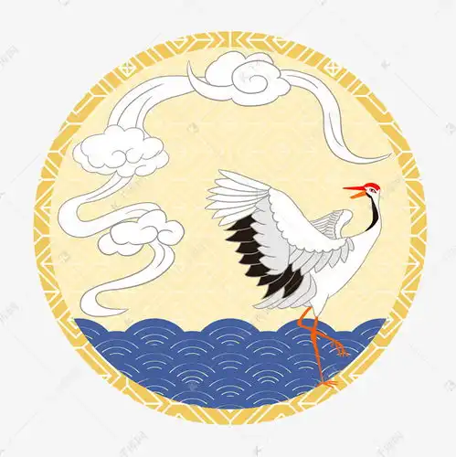 仙鹤丹顶鹤中国风祥云海浪素材图片免费下载千库网