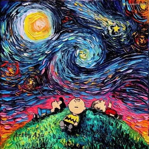 把卡通人物统统塞进梵高的星空,却毫无违和感