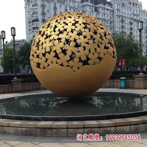 不锈钢镂空球景观南京镂空球白钢雕塑制作厂