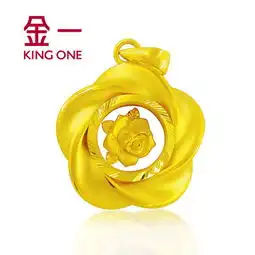 金一黄金时来运转3d硬金足金吊坠时尚精品挂坠女款情人节生日礼物