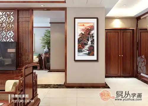 进门的位置挂什么画好看这些玄关山水画让人身临其境