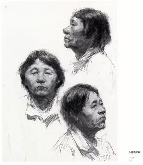 广州美术学院基础部,留校人物肖像素描
