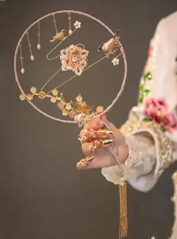 12星座专属唯美捧花扇,金牛座稳重凤凰扇,天蝎座冷静羽翼扇
