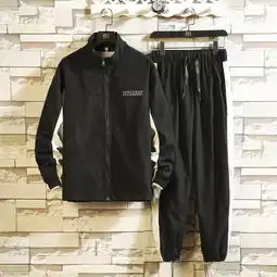 男士卫衣套装2019新款嘻哈潮流春季撞色外套两件套ds367tp95