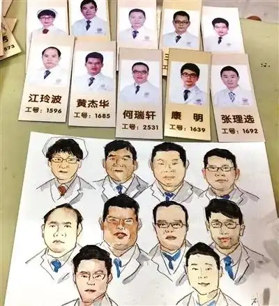 病床上画漫画表白医生护士,患者创作全家福感谢和致敬医护人员