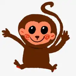猴子卖萌手绘插画图片素材其他格式下载动漫人物大全