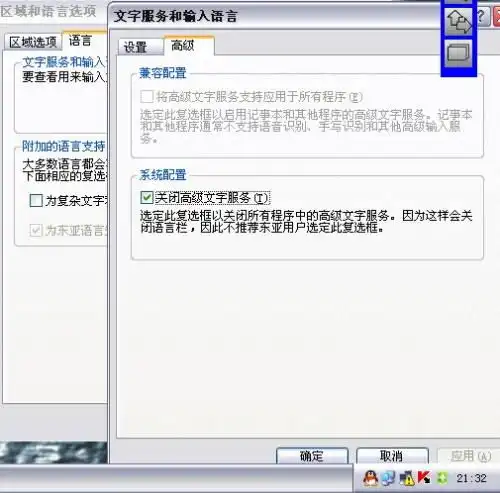 无法关闭高级文字服务