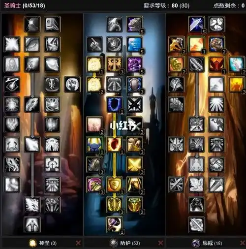 魔兽世界怀旧服80级wlk各职业天赋防骑