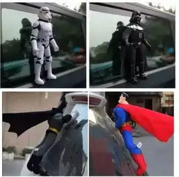 蜘蛛侠葫芦娃上车顶确定警察叔叔不会来贴罚单吗......