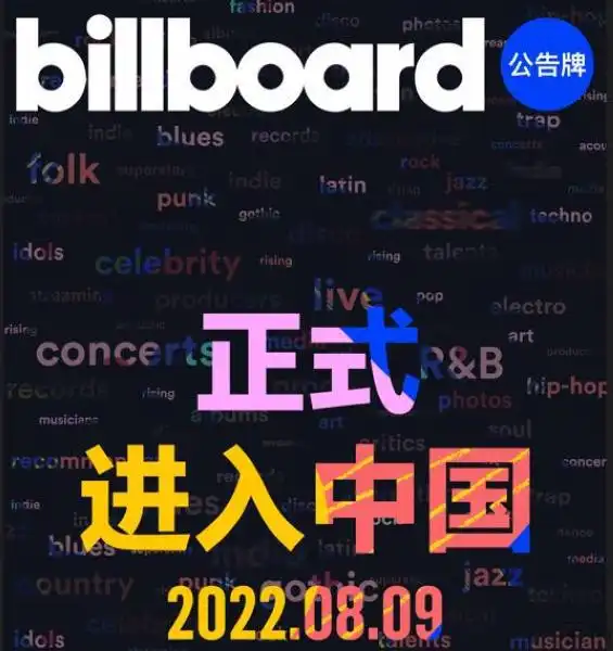 billboard宣布进入中国市场,将带来更多本土内容