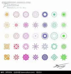 圆形花纹和雪花矢量素材矢量图
