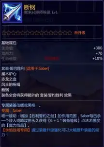 300英雄saber专属什么效果