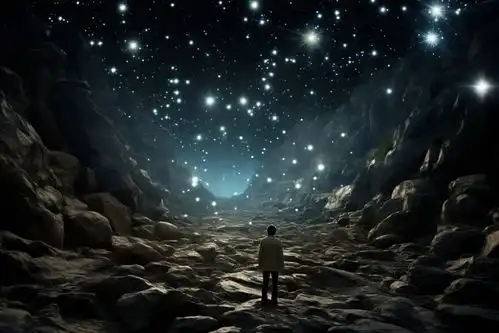 黑夜梦幻闪烁星空银河摄影图片摄影图