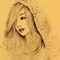 背景是黄色的素描漫画情头微信头像图片大全