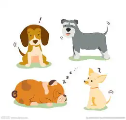 4款卡通狗设计矢量素材图片