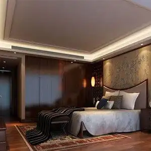中式古典三居室卧室瓷砖效果图