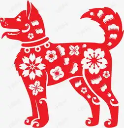 新年红色花朵小狗素材图片免费下载高清png千库网图片编号9632835