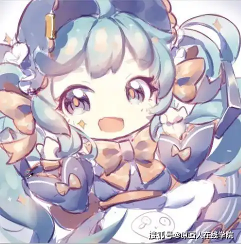 原画人二次元插画教程,萌萌的q版头像画法