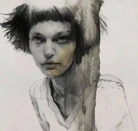 水彩上色部分成了点睛之笔,画中人物情绪更强烈