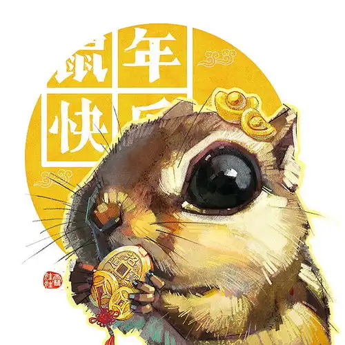 小鼠过年生肖鼠