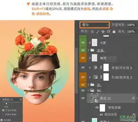 ps人像特效图片制作教程设计个性夸张的切开效果人物头像11