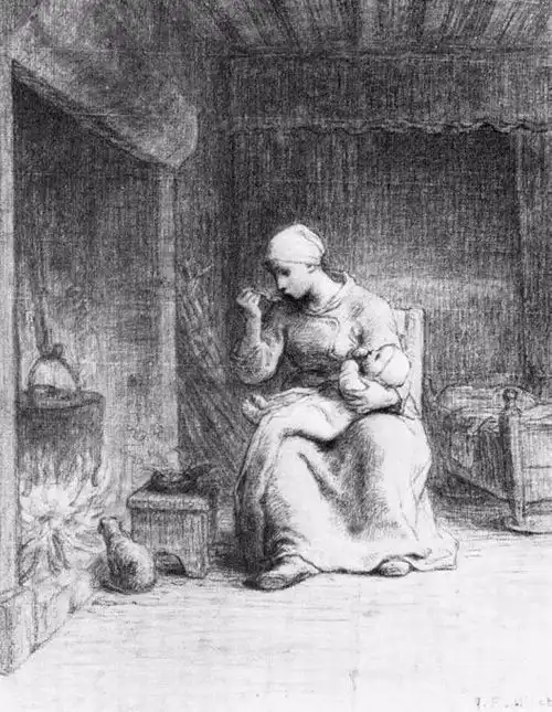 大师米勒素描作品,最美的素描饱含真诚︱艺术名画