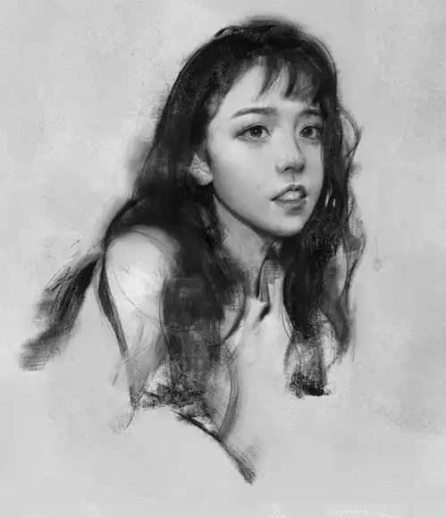 触控笔下的素描效果肖像画