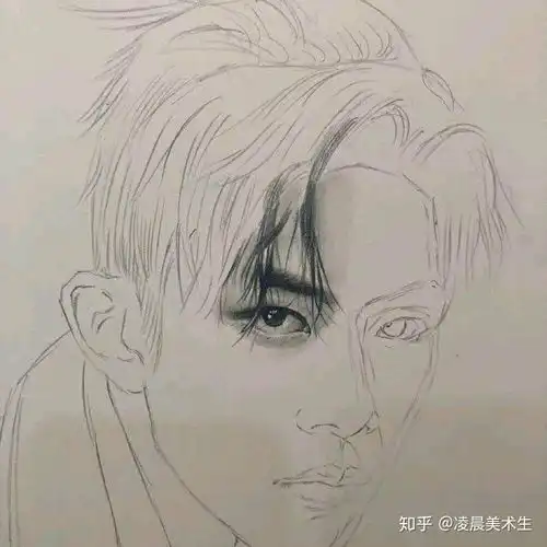 素描头像易烊千玺