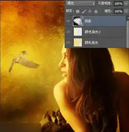 ps合成与小鸟沟通的美女