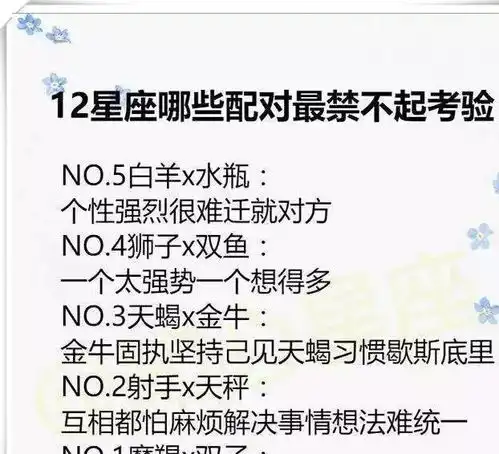 12星座哪些配对最禁不起考验,实现最初梦想的星座
