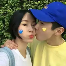情侣甜蜜亲吻合照yy头像一人一张2018幸福情侣么么哒头像