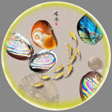 金色轻奢九鱼图装饰画设计模板下载其他设计素材下的装饰画设计设计模板