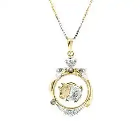 爱尼德18k彩金时来运转生肖猪钻石吊坠十二生肖任选ad00010712国检证书