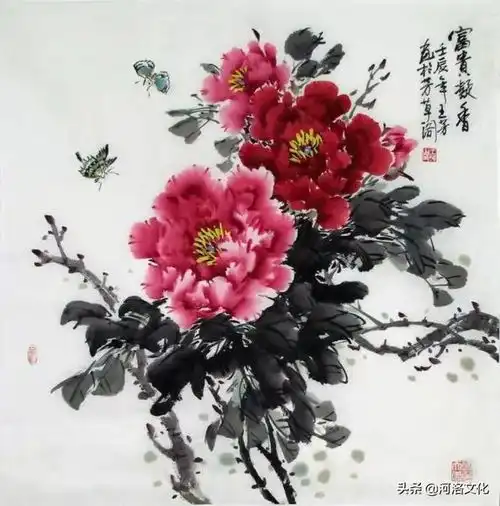 粉色牡丹花