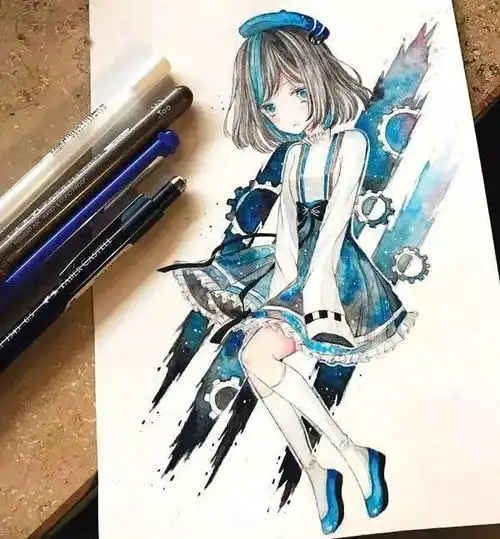 小姐姐的插画,每一张都可以当头像了