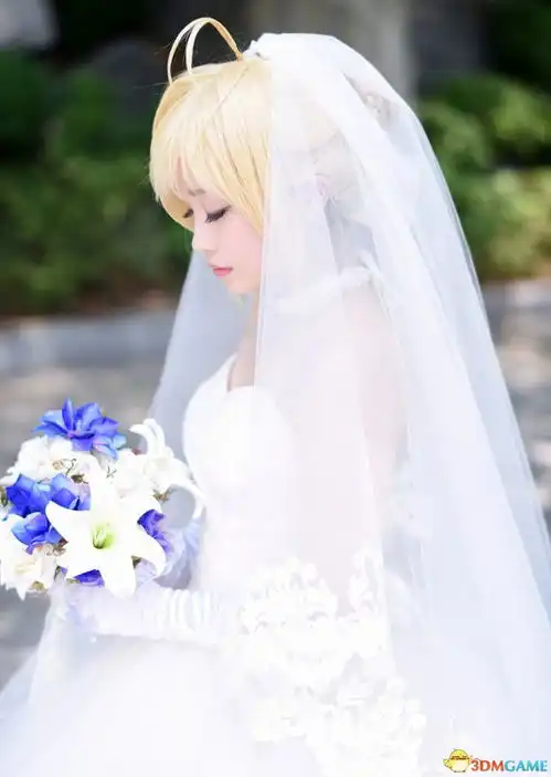 螺旋猫cos婚纱saber美图性感魅惑好想在她身边
