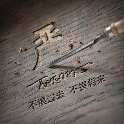 不惧过去不畏将来姓氏头像,木质雕刻风格大气好看的