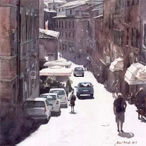 光朦胧,色朦胧,波兰著名年轻水彩画画家michalorlowski作品赏析