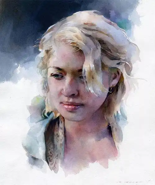 如油画般的水彩画,美国画家斯坦米勒的作品,太传神