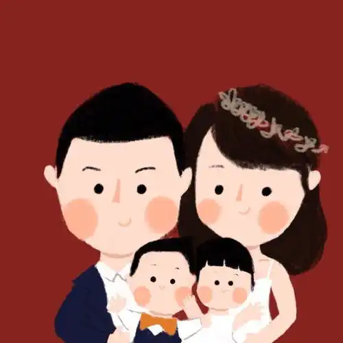 全家福新年暖色调头像