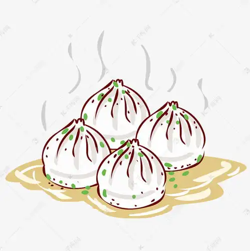 冬季热气腾腾的简笔画小清新美食水煎包素材图片免费下载千库网