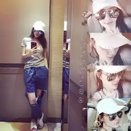 李小璐棒球帽墨镜自拍酷酷哒带甜馨度假求支招
